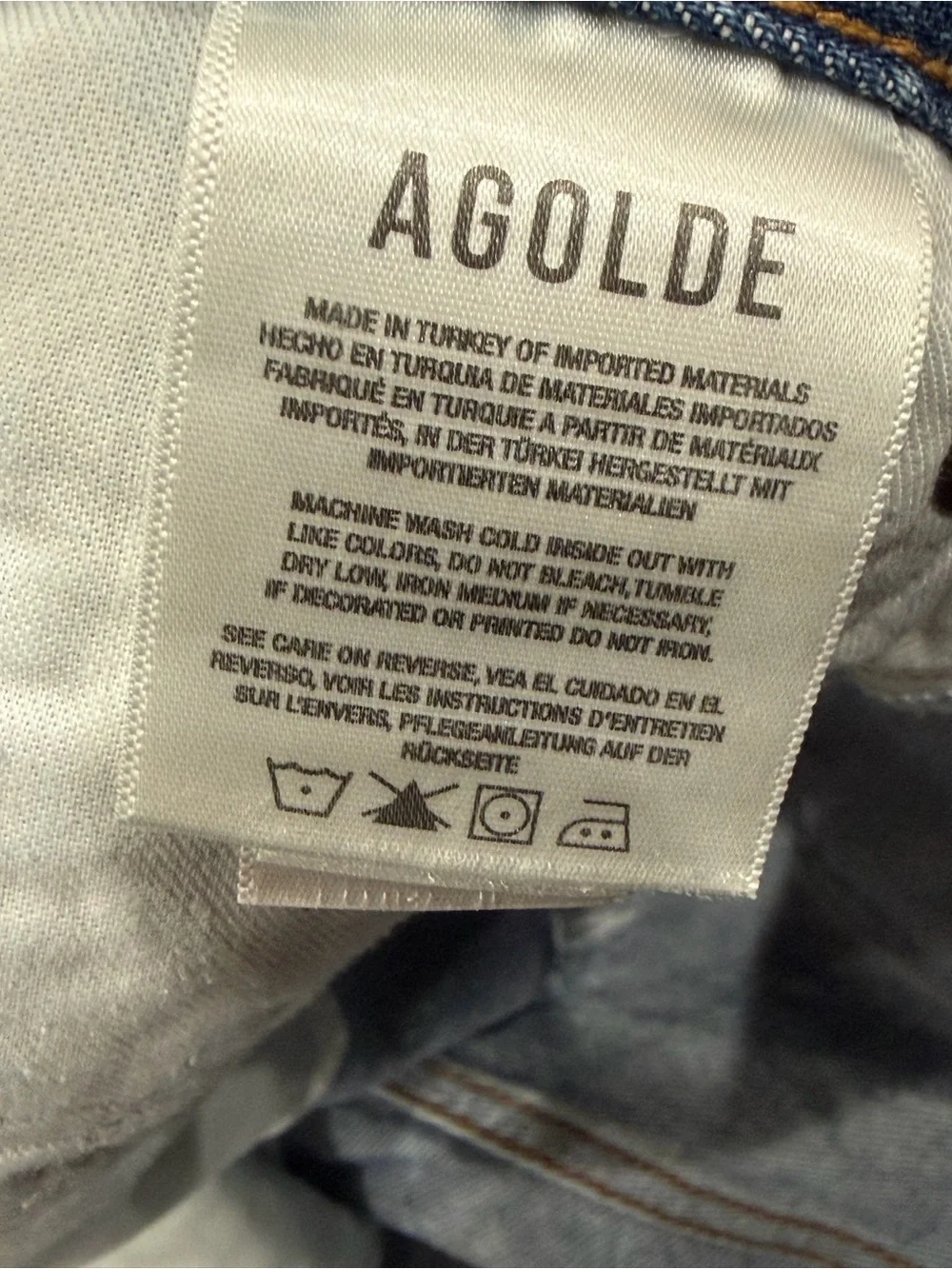 AGOLDE Parker Long Shorts 23 100% Organic Cotton Denim Cutoff Frayed Wheel $138